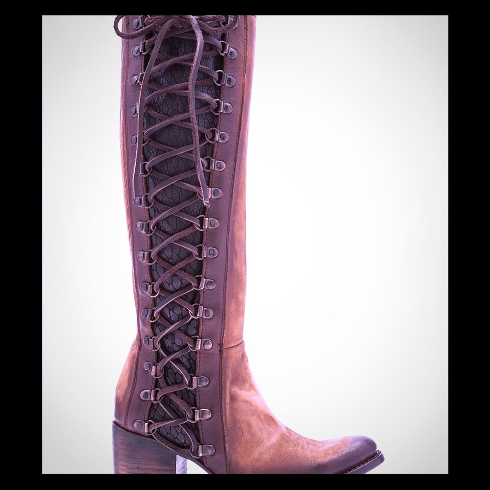 Freebird - Wyatt - Leather Two Tone Lace Up Boots